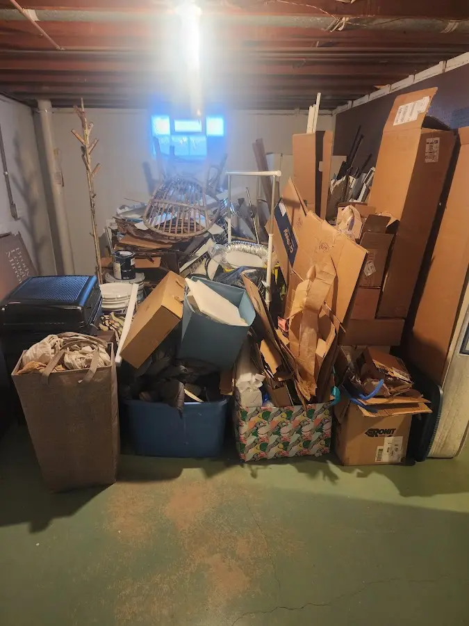 Roll-off dumpster container at job site for 15 Yard Dumpster Rental in Carson